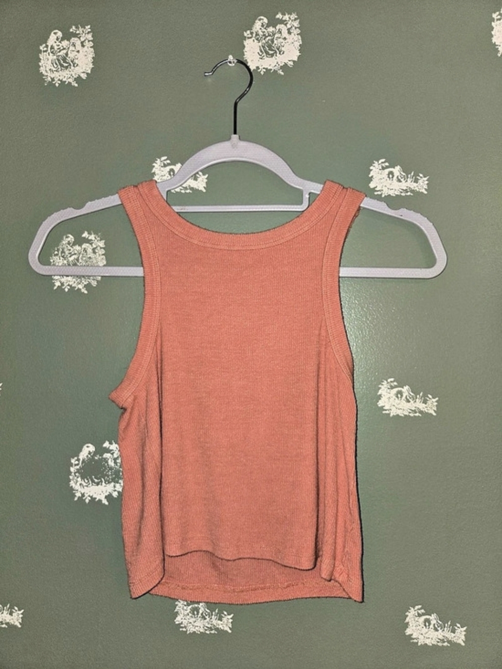 Ribbed Tank Top in Orange Like New